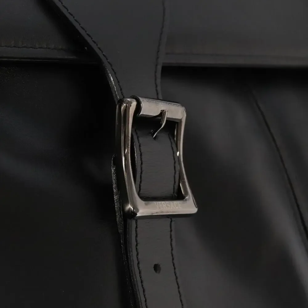Versace Leather Shoulder Bag Black